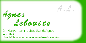 agnes lebovits business card